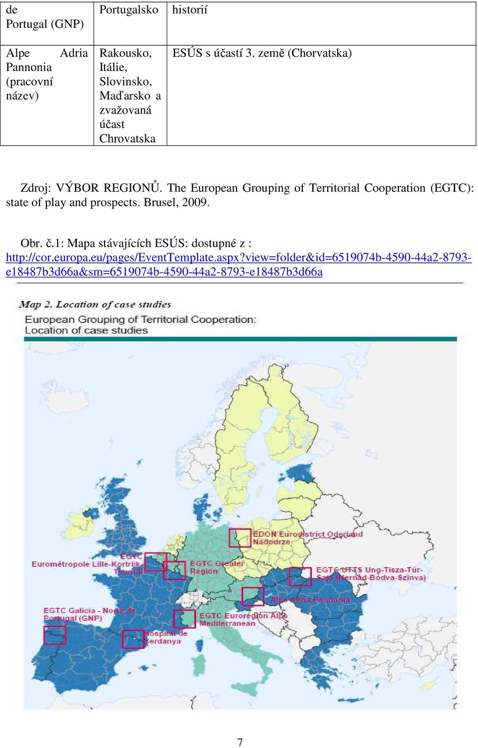 The European Grouping of Territorial Cooperation (EGTC): state of play and prospects. Brusel, 2009. Obr. č.