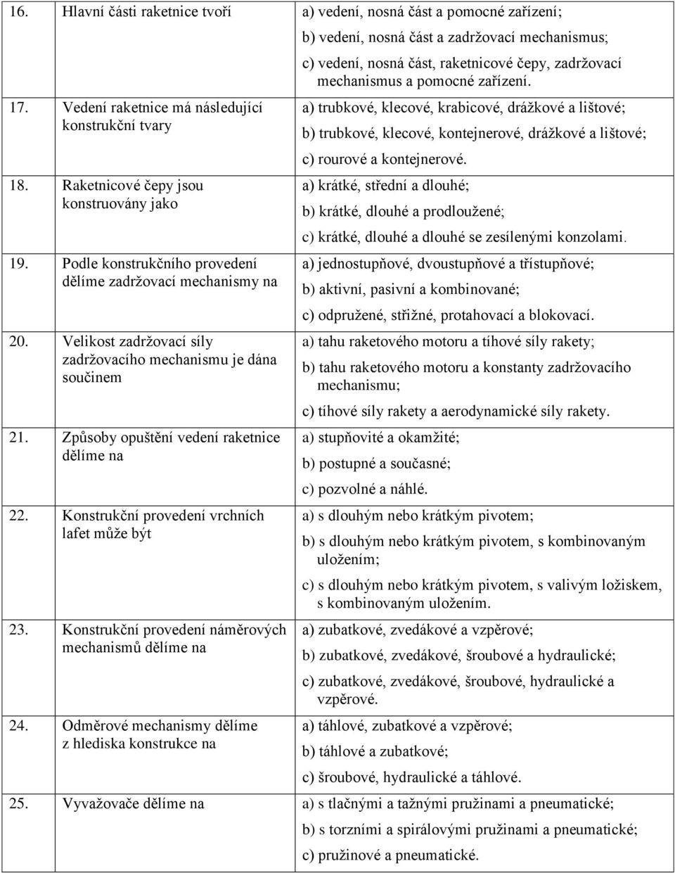 Konstrukční provedení vrchních lafet může být 23. Konstrukční provedení náměrových mechanismů dělíme na 24.