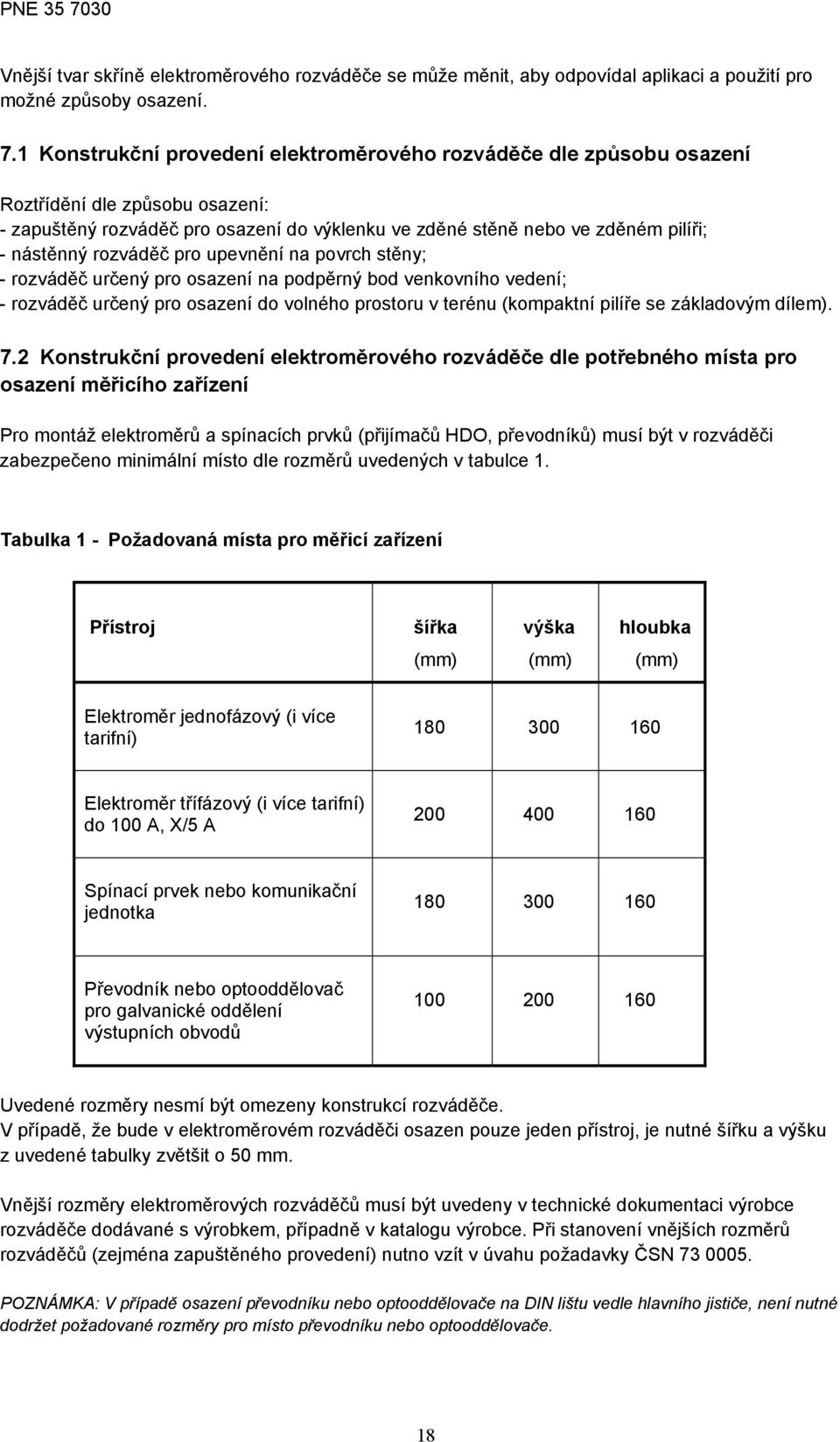 rozváděč pro upevnění na povrch stěny; - rozváděč určený pro osazení na podpěrný bod venkovního vedení; - rozváděč určený pro osazení do volného prostoru v terénu (kompaktní pilíře se základovým