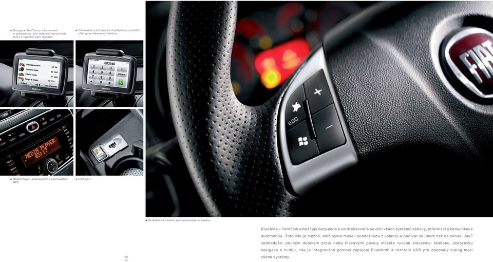 informací a komunikace automobilu. Toto vše je možné, aniž byste museli sundat ruce z volantu a podívat se jinam než na silnici. Jak?