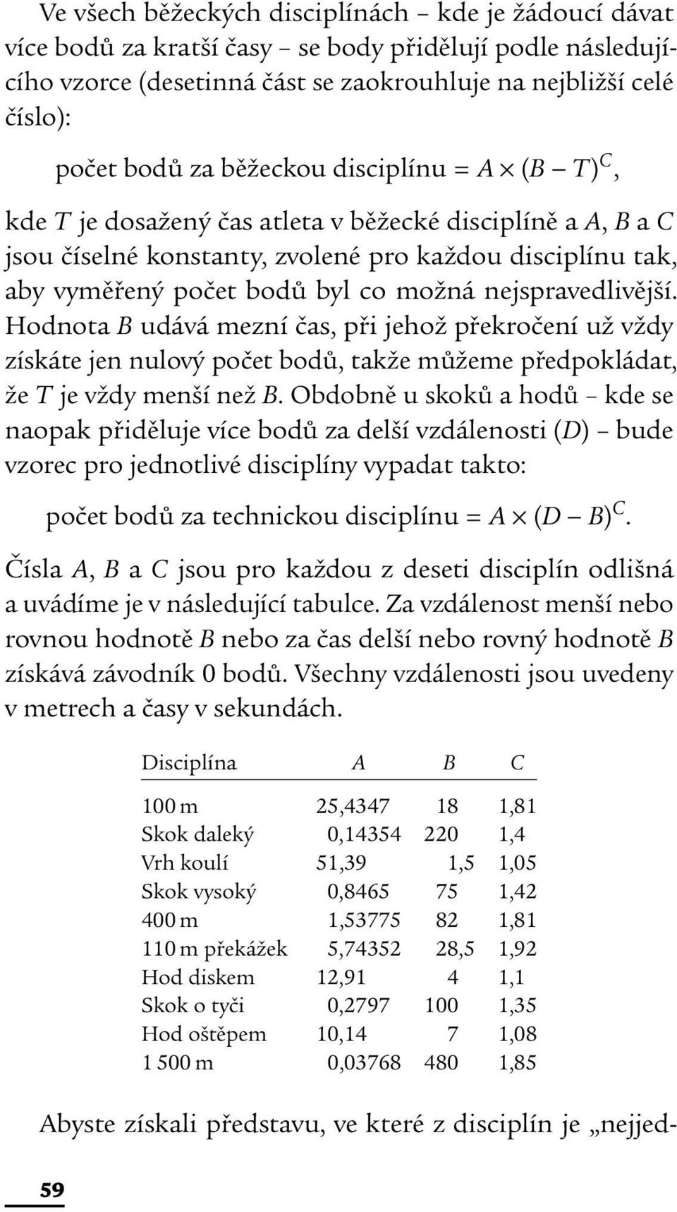 nejspravedlivější. Hodnota B udává mezní čas, při jehož překročení už vždy získáte jen nulový počet bodů, takže můžeme předpokládat, že T je vždy menší než B.