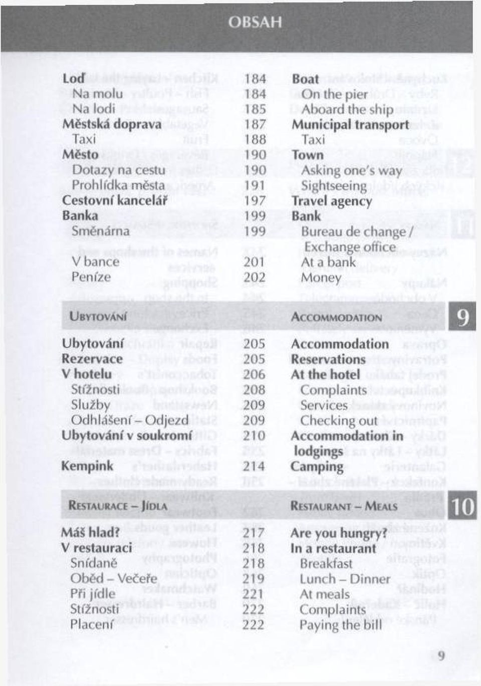 í A c c o m m o d a t i o n В U b y to v á n í 2 0 5 A ccom m o d atio n R ezervace 2 0 5 Reservations V ho telu 2 0 6 A t th e ho tel Stížnosti 2 0 8 Com plaints Služby 2 0 9 Services O d h lá še n