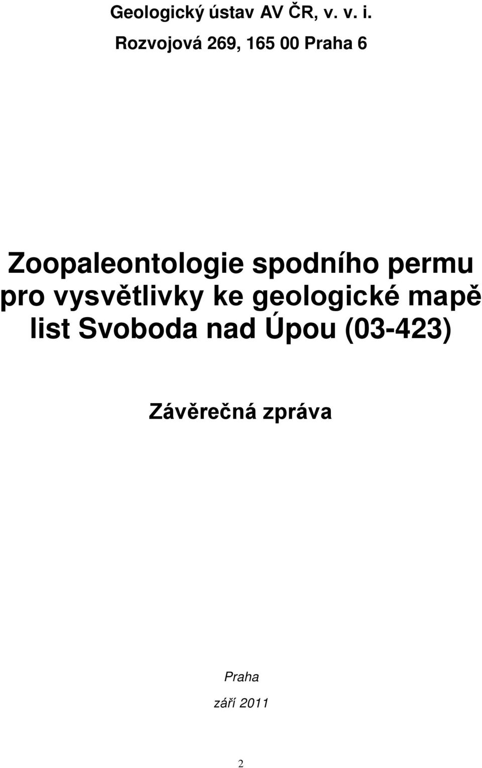 spodního permu pro vysvětlivky ke geologické