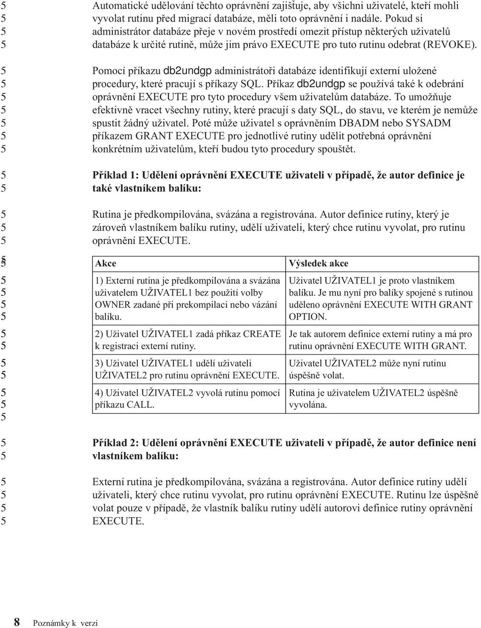 Pomocí příkazu dbundgp administrátoři databáze identifikují externí uložené procedury, které pracují s příkazy SQL.