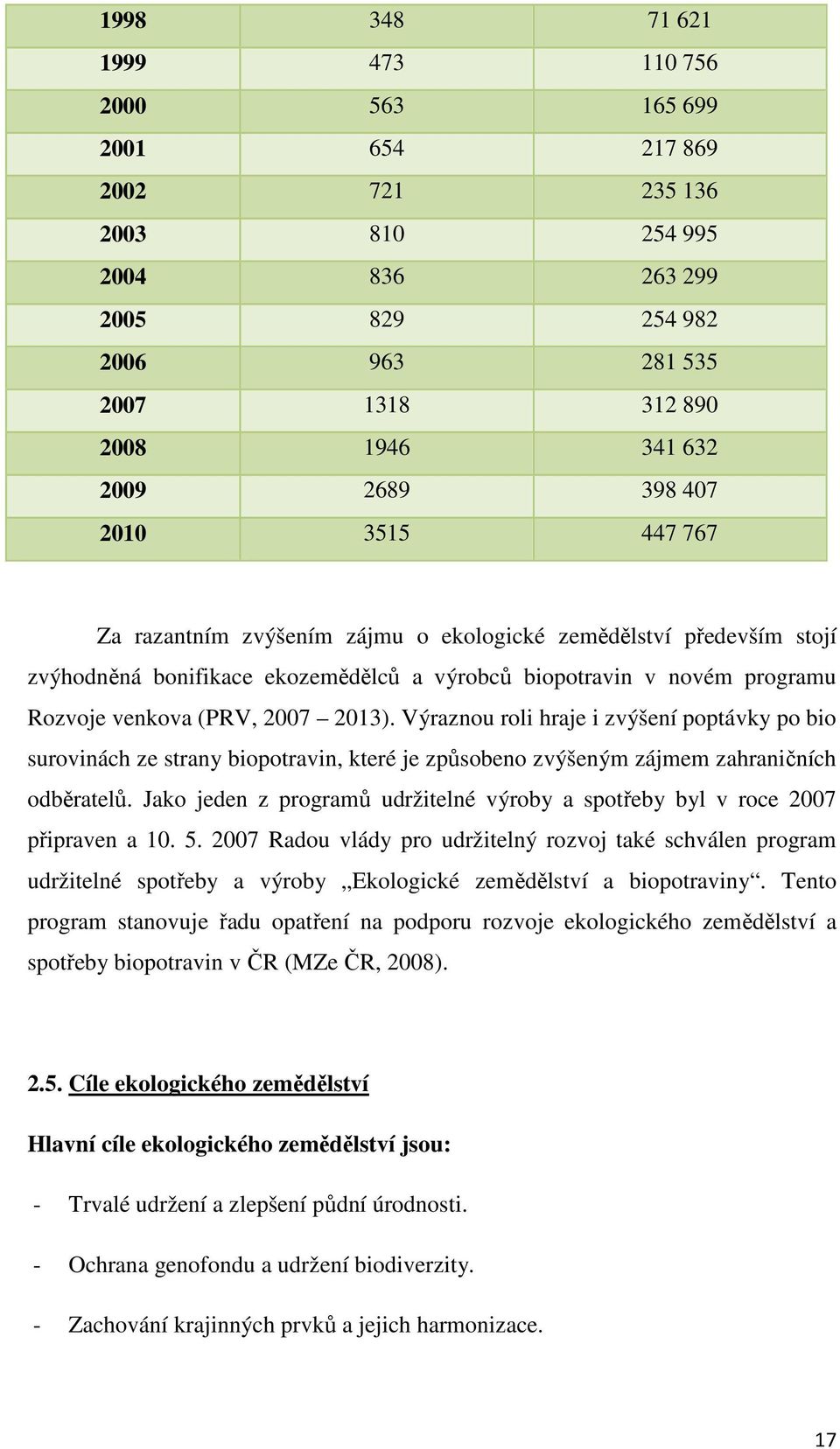 2013). Výraznou roli hraje i zvýšení poptávky po bio surovinách ze strany biopotravin, které je způsobeno zvýšeným zájmem zahraničních odběratelů.