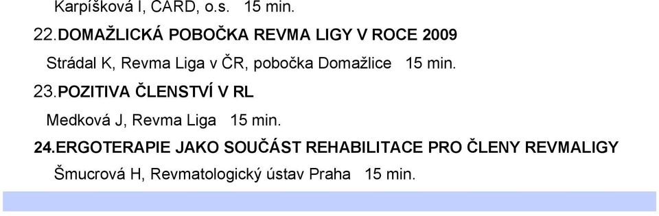 pobočka Domažlice 15 min. 23.