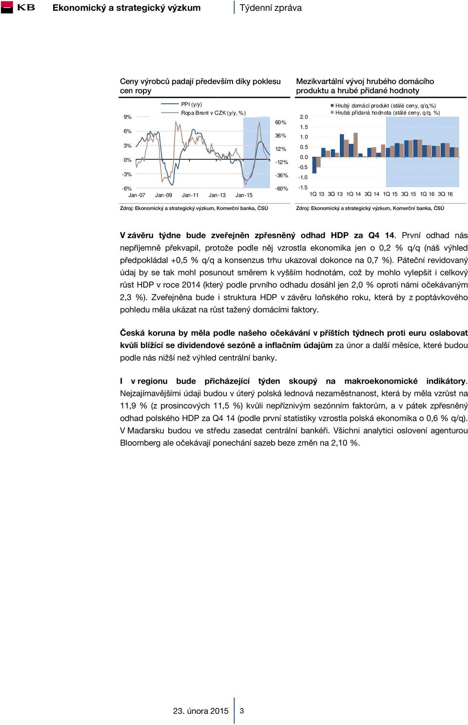 0 Hrubý domácí produkt (stálé ceny, q/q,%) Hrubá přidaná hodnota (stálé ceny, q/q, %) -1.