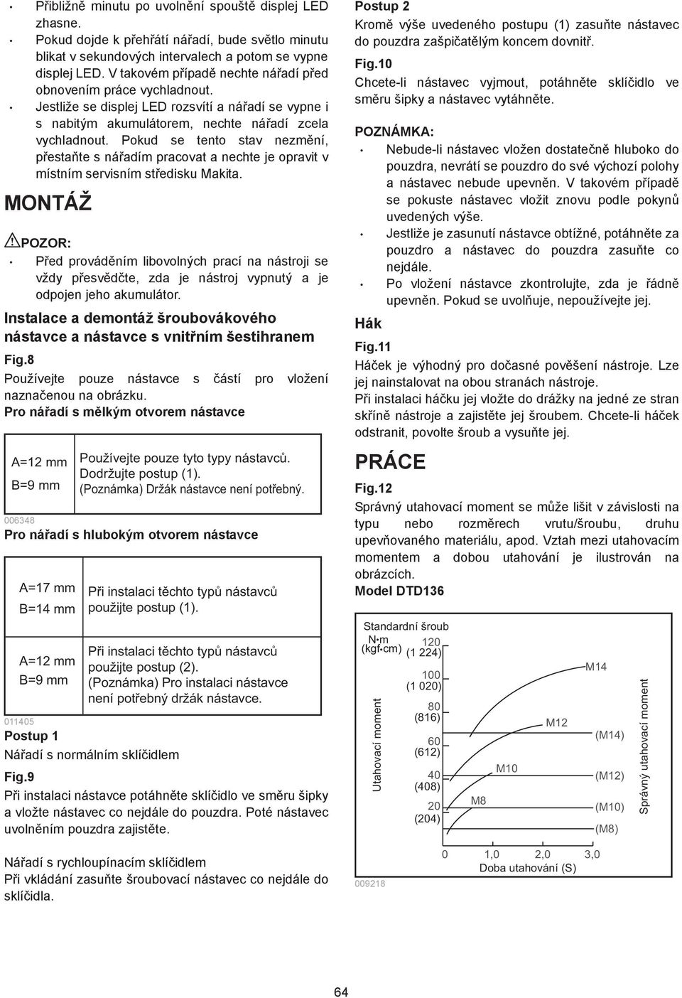 Pokud se tento stav nezm ní, p esta te s ná adím pracovat a nechte je opravit v místním servisním st edisku Makita.