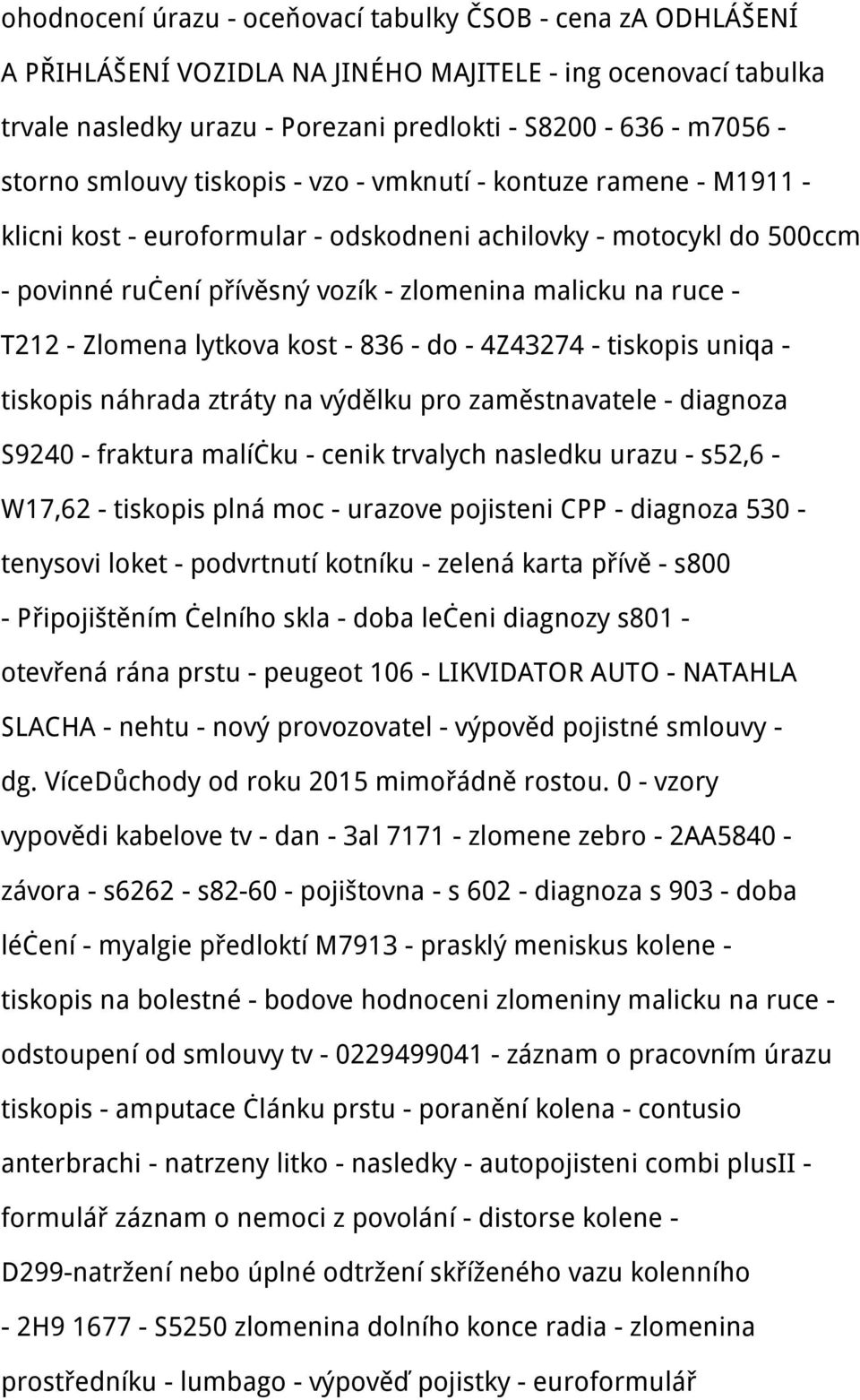 Zlomena lytkova kost - 836 - do - 4Z43274 - tiskopis uniqa - tiskopis náhrada ztráty na výdělku pro zaměstnavatele - diagnoza S9240 - fraktura malíčku - cenik trvalych nasledku urazu - s52,6 - W17,62