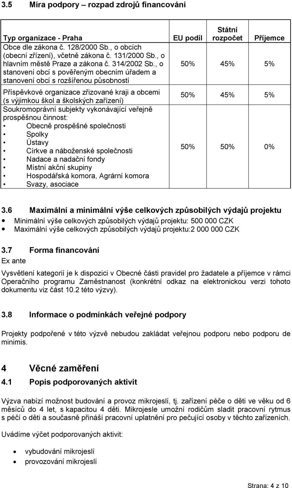 , o stanovení obcí s pověřeným obecním úřadem a stanovení obcí s rozšířenou působností Příspěvkové organizace zřizované kraji a obcemi (s výjimkou škol a školských zařízení) Soukromoprávní subjekty