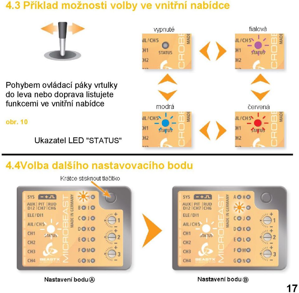 listujete funkcemi ve vnitřní nabídce obr.