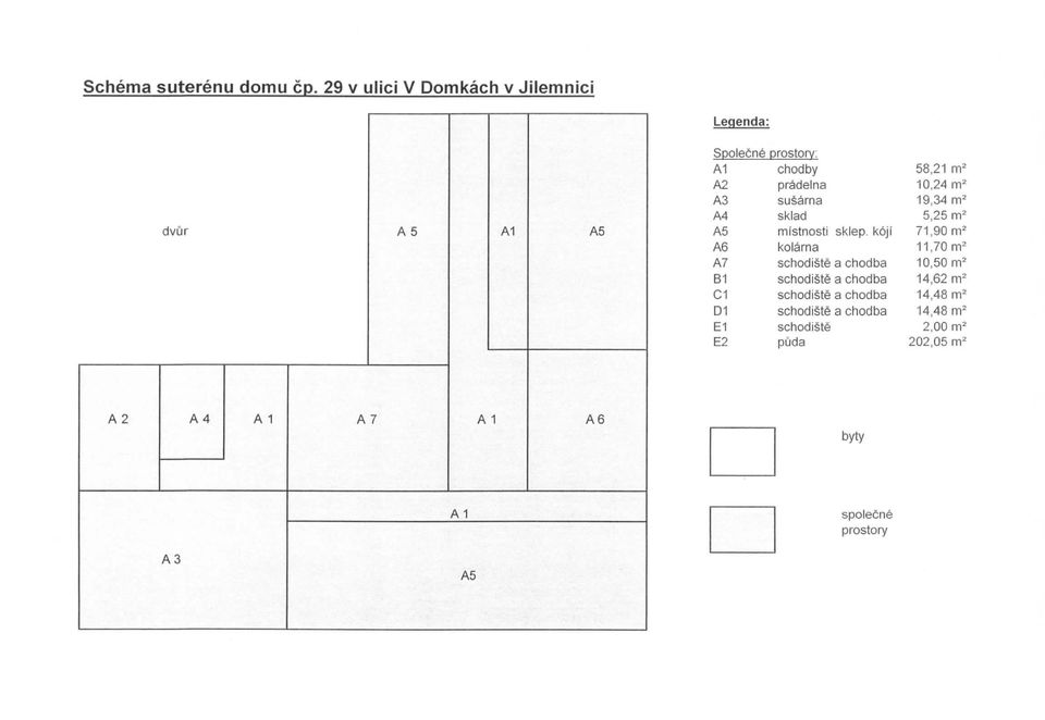 m^ A3 susarna 19,34 m^ A4 sklad 5,25 A5 mistnosti sklep.