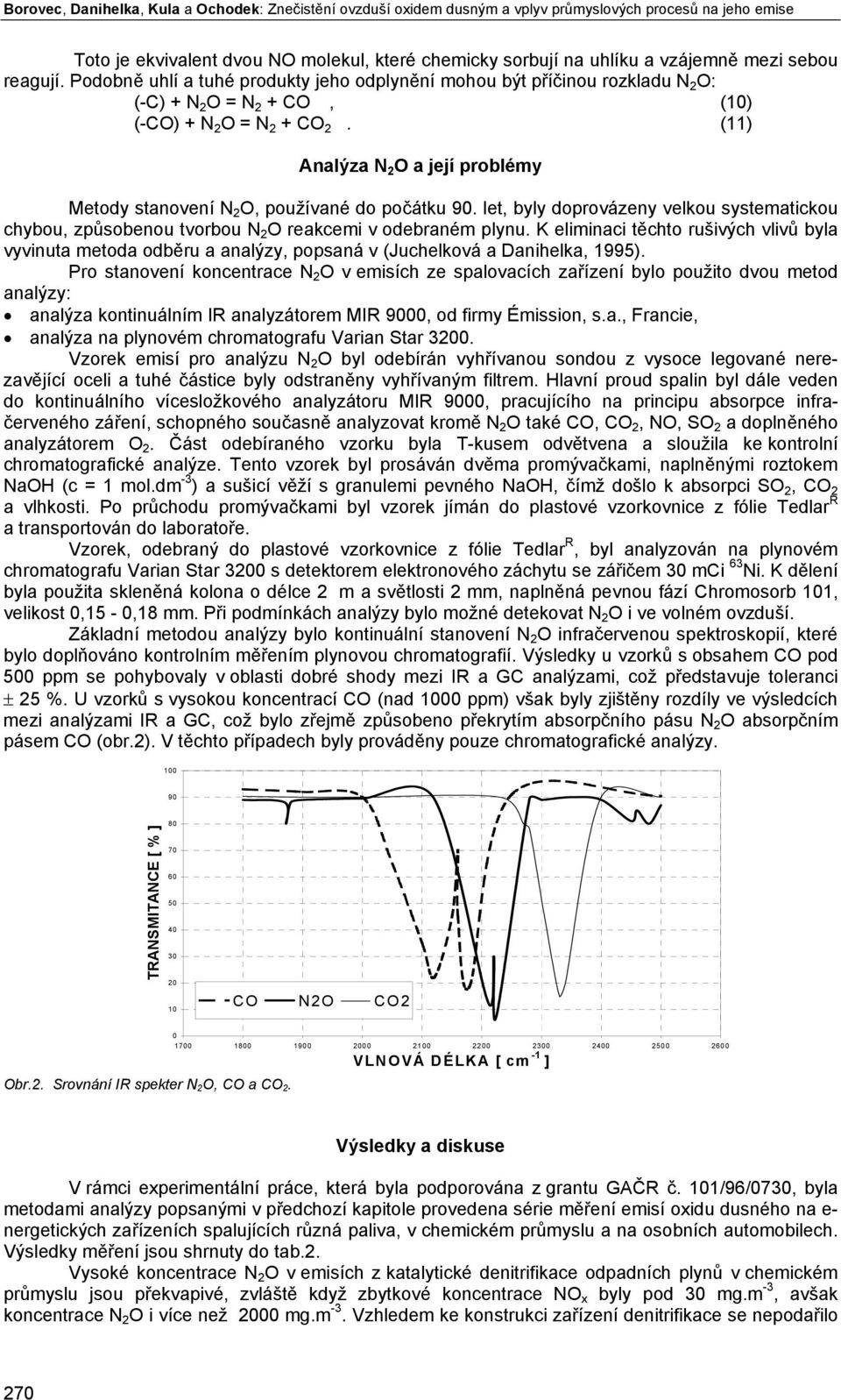 (11) Analýza N 2 O a její problémy Metody stanovení N 2 O, používané do počátku 90. let, byly doprovázeny velkou systematickou chybou, způsobenou tvorbou N 2 O reakcemi v odebraném plynu.