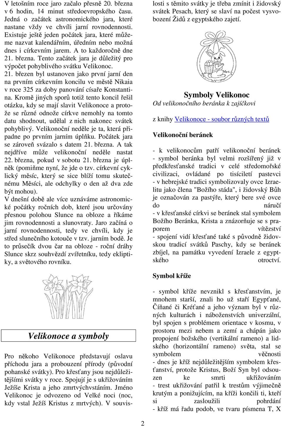 Tento začátek jara je důležitý pro výpočet pohyblivého svátku Velikonoc. 21.