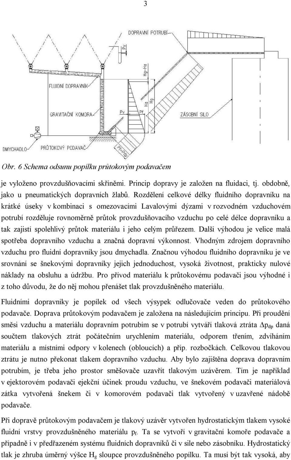 délce dopravníku a tak zajistí spolehlivý průtok materiálu i jeho celým průřezem. Další výhodou je velice malá spotřeba dopravního vzduchu a značná dopravní výkonnost.