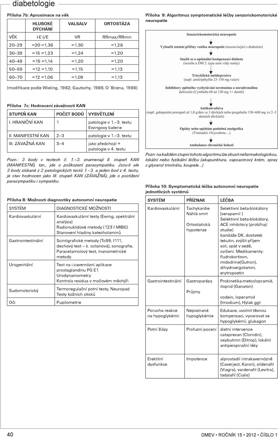 závažnosti KAN STUPEÒ KAN POÈET BODÙ VYSVÌTLENÍ I. HRANIÈNÍ KAN 1 patologie v 1. 3. testu Ewingovy baterie II. MANIFESTNÍ KAN 2 3 patologie v 1. 3. testu III.