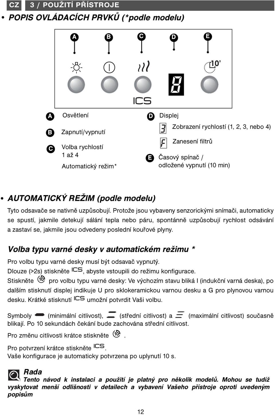 Protože jsou vybaveny senzorickými snímači, automaticky se spustí, jakmile detekují sálání tepla nebo páru, spontánně uzpůsobují rychlost odsávání a zastaví se, jakmile jsou odvedeny poslední kouřové