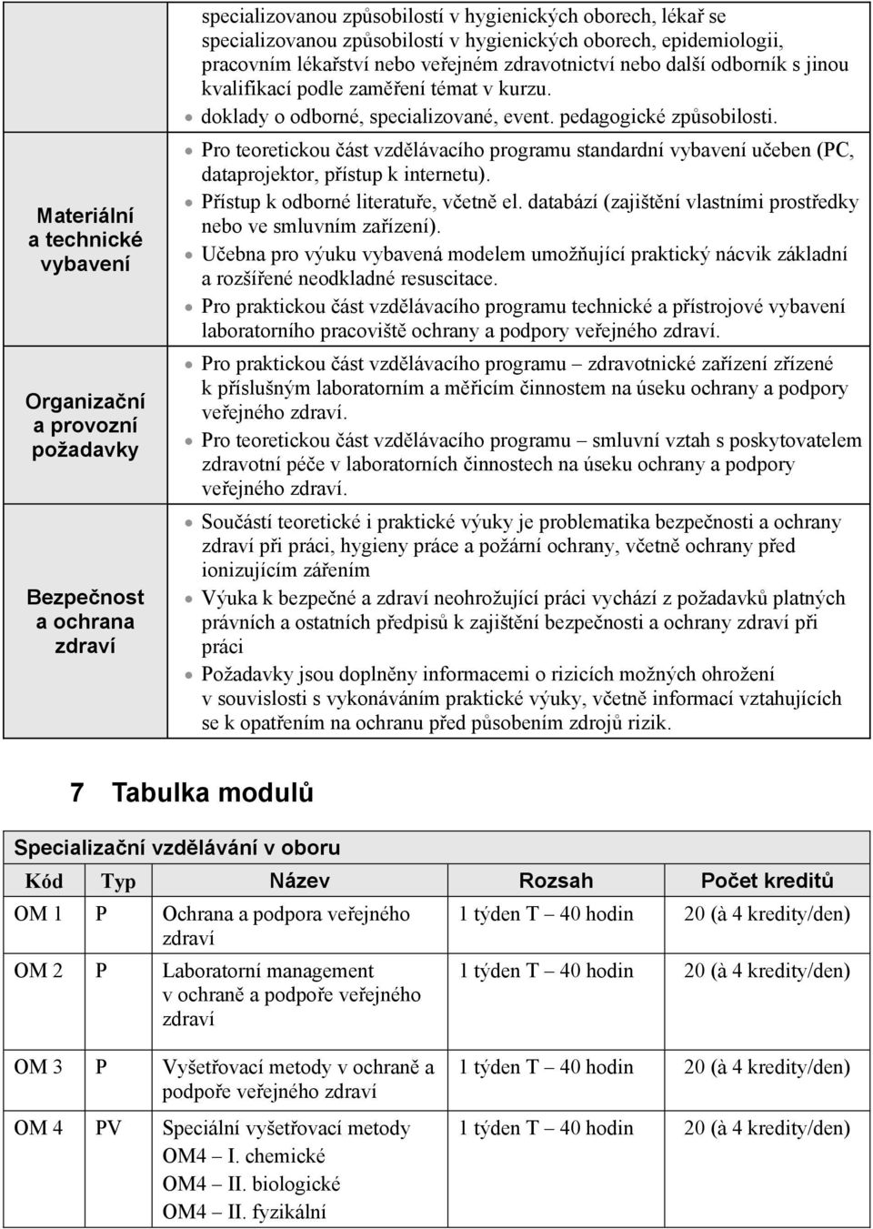 pedagogické zp sobilosti. Pro teoretickou ást vzd lávacího programu standardní vybavení u eben (PC, dataprojektor, p ístup k internetu). P ístup k odborné literatu e, v etn el.