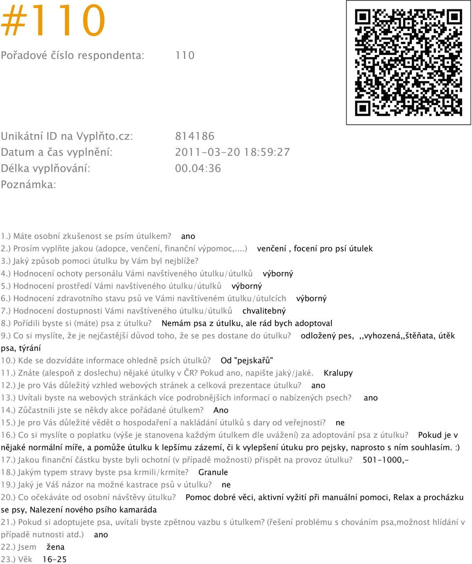 Nemám psa z útulku, ale rád bych adoptoval 9.) Co si myslíte, že je nejčastější důvod toho, že se pes dostane do útulku? odložený pes,,,vyhozená,,štěňata, útěk psa, týrání 10.