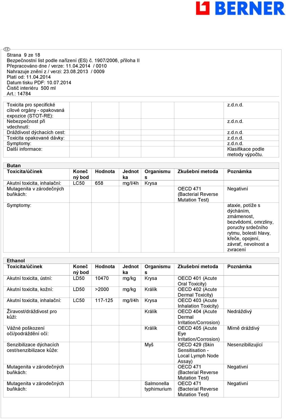 Mutation Test) Klasifikace podle metody výpočtu.