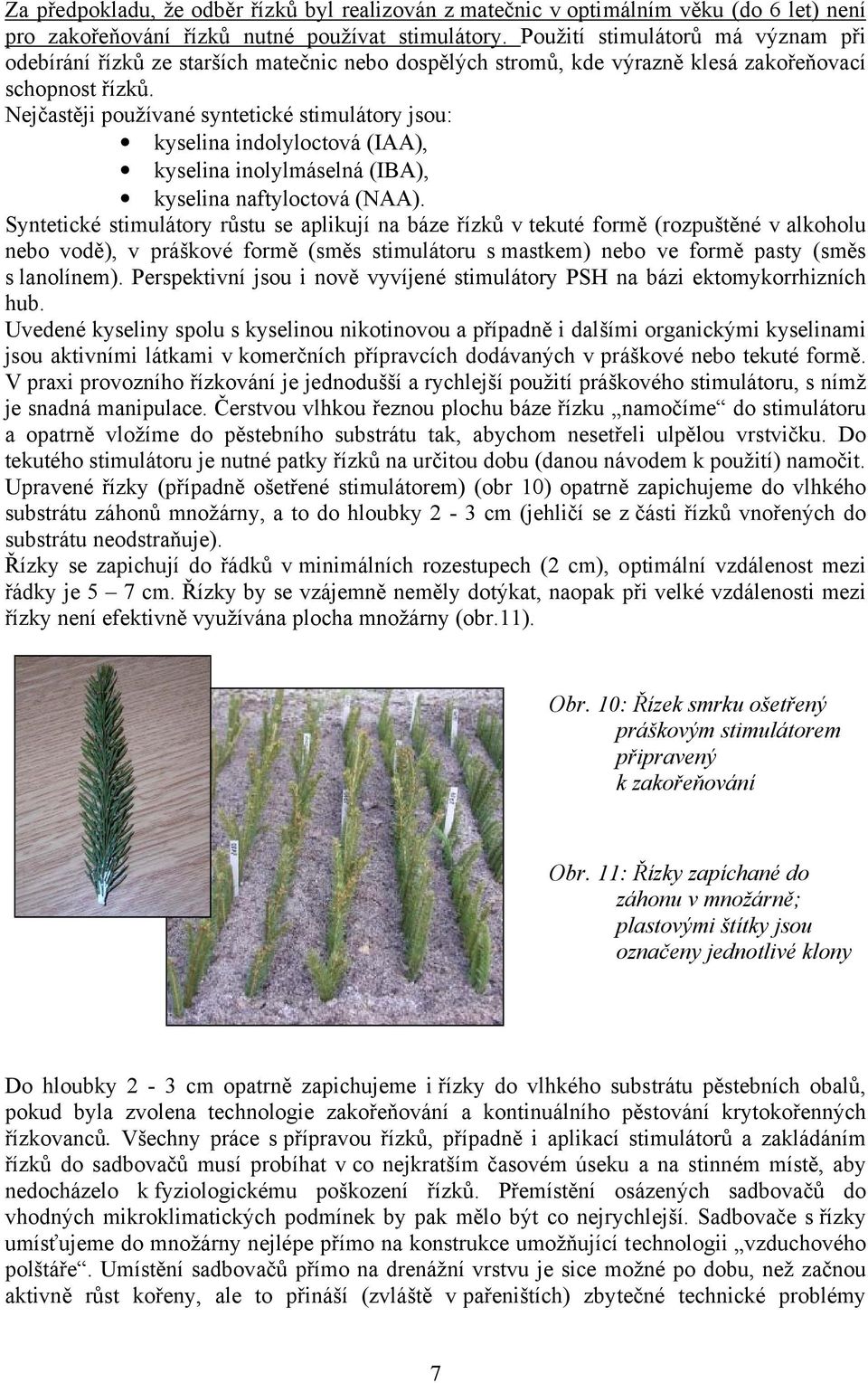 Nejčastěji používané syntetické stimulátory jsou: kyselina indolyloctová (IAA), kyselina inolylmáselná (IBA), kyselina naftyloctová (NAA).