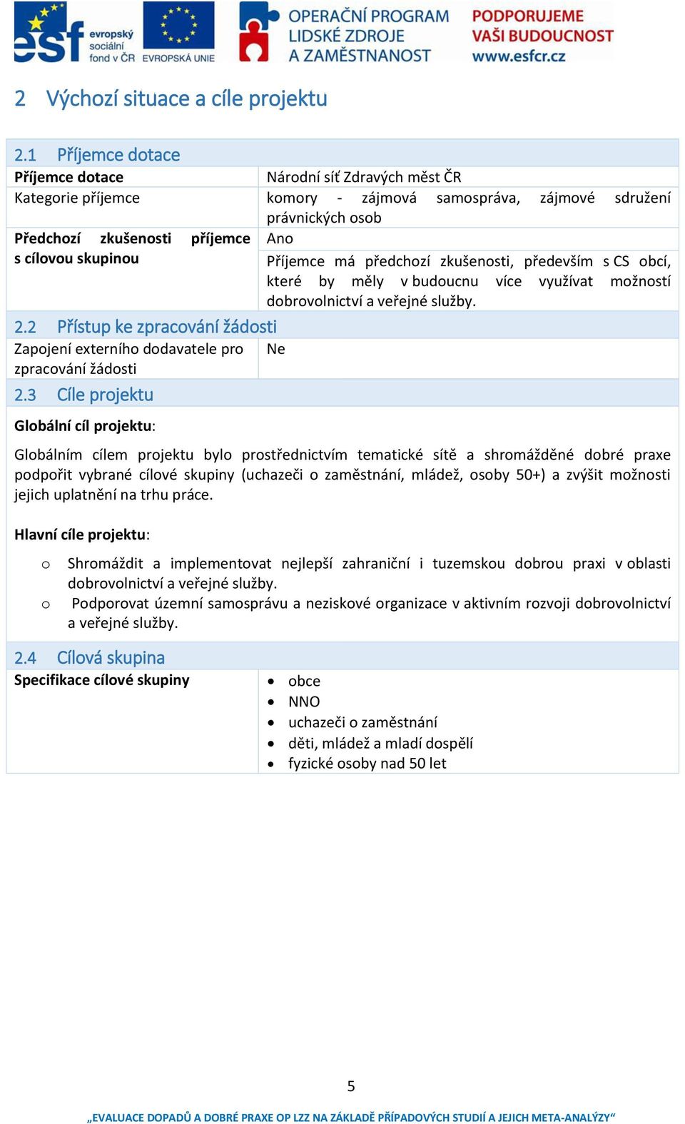 e á před hozí zkuše osti, přede ší s CS obcí, které ěl udou u í e uží at ož ostí do ro ol i t í a eřej é služ. 2.