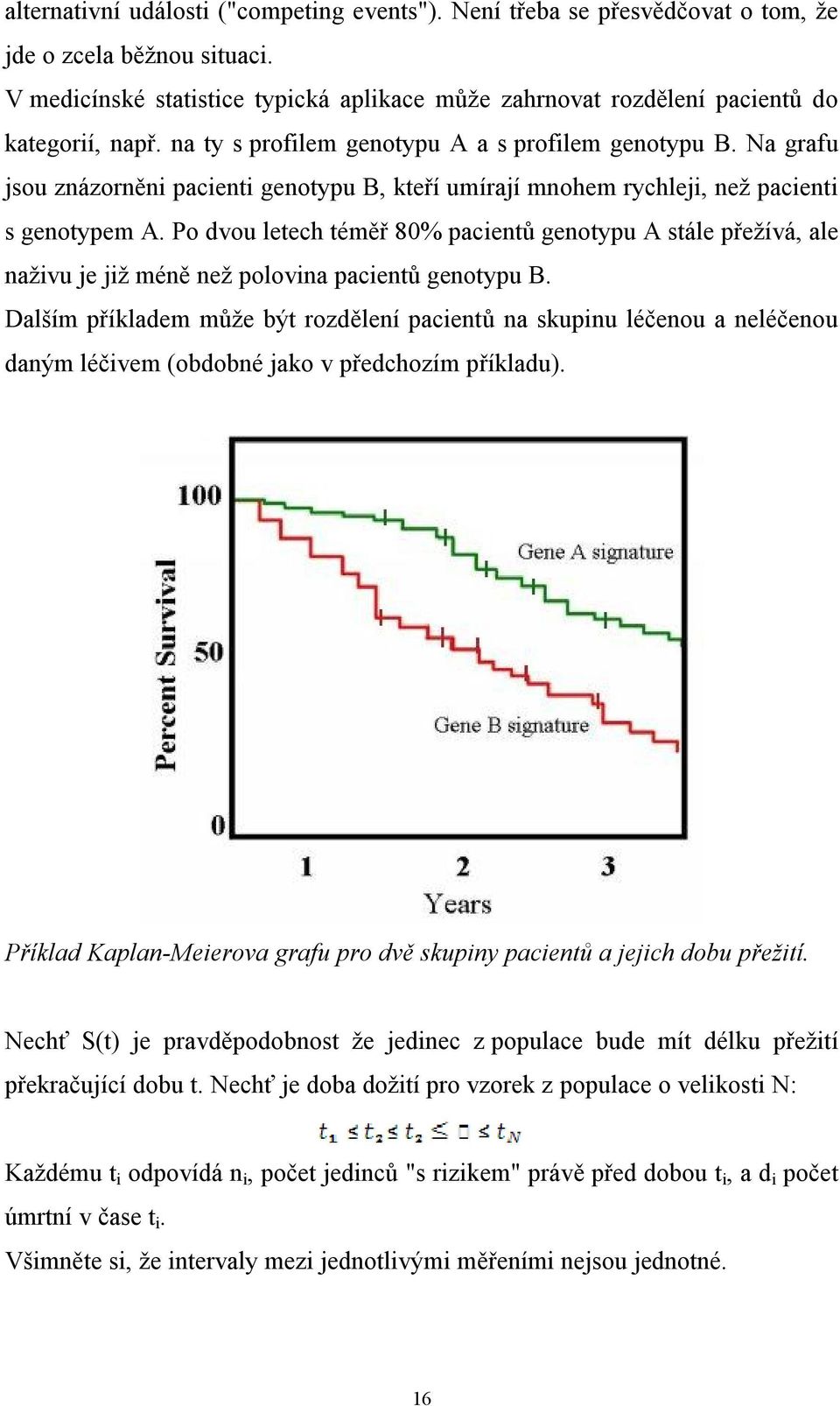 Na grafu jsou znázorněni pacienti genotypu B, kteří umírají mnohem rychleji, než pacienti s genotypem A.