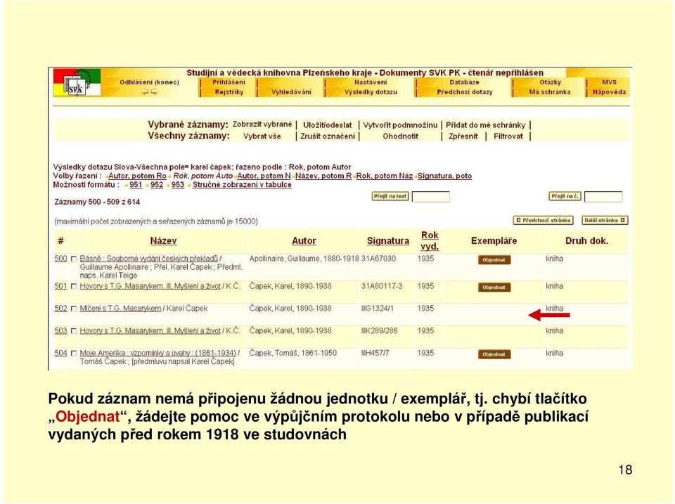 chybí tlačítko Objednat, žádejte pomoc ve