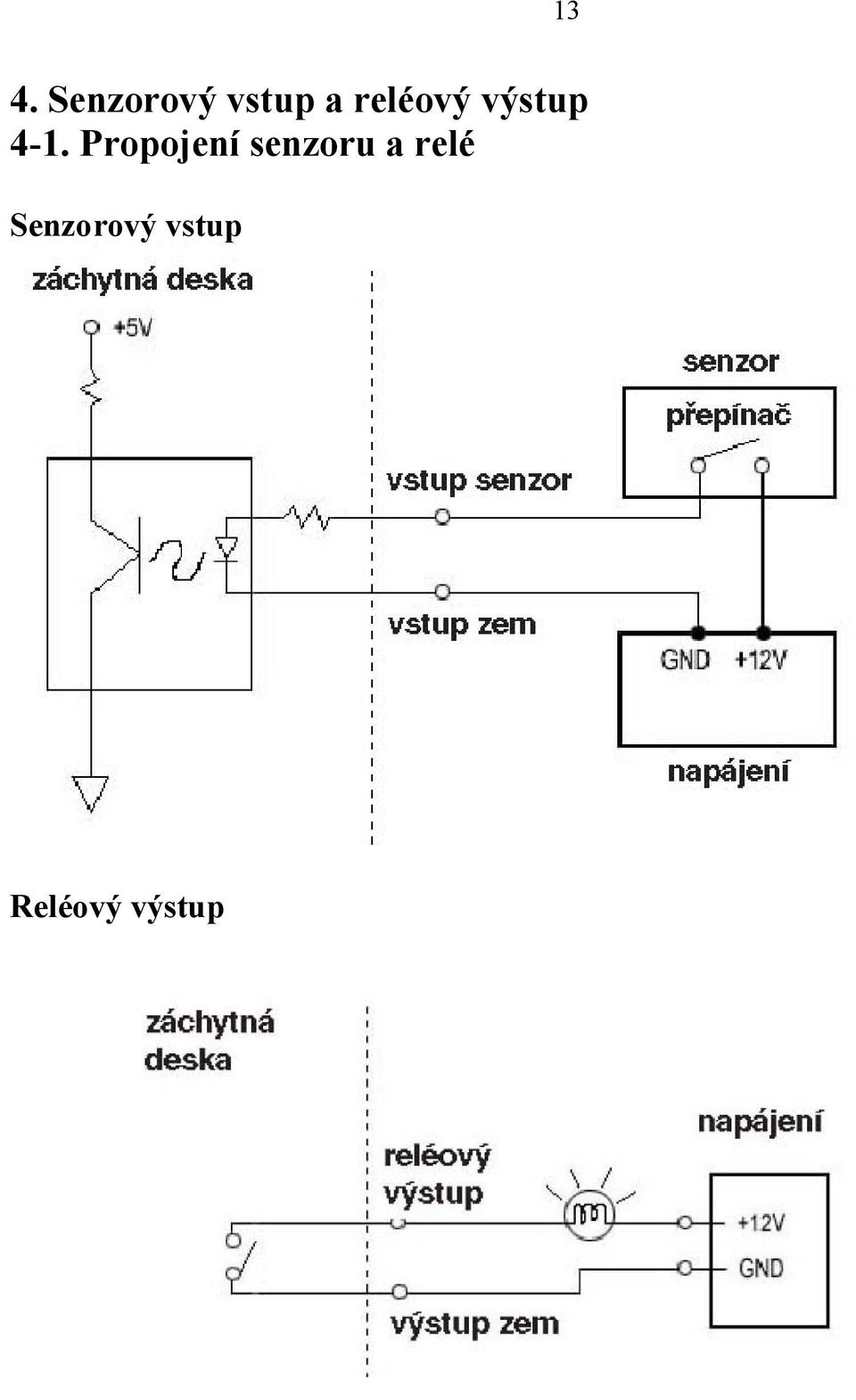 Propojení senzoru a relé