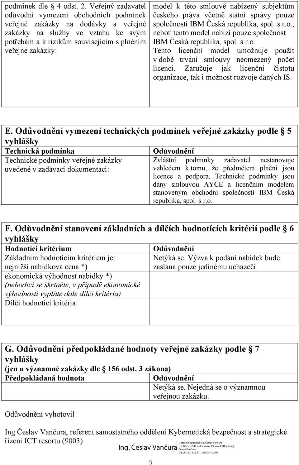 této smlouvě nabízený subjektům českého práva včetně státní správy pouze společností IBM Česká republika, spol. s r.o., neboť tento model nabízí pouze společnost IBM Česká republika, spol. s r.o. Tento licenční model umožnuje použít v době trvání smlouvy neomezený počet licencí.