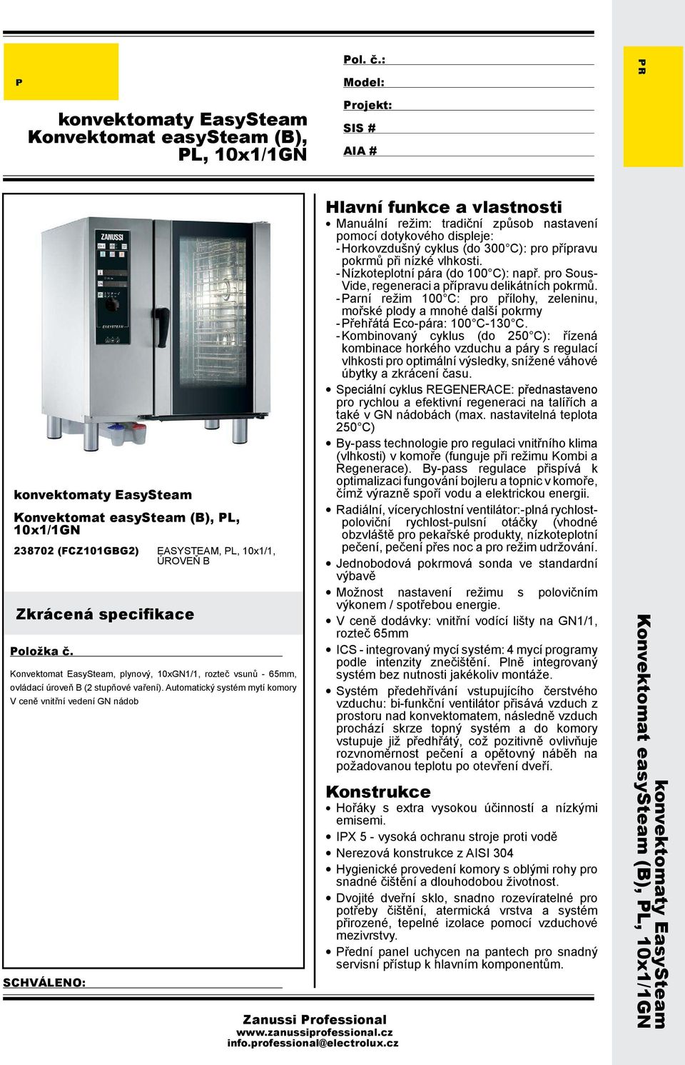 zanussiprofessional.cz info.professional@electrolux.
