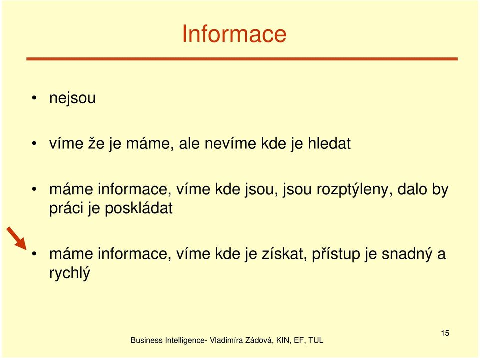 rozptýleny, dalo by práci je poskládat máme