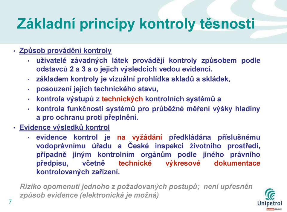 výšky hladiny a pro ochranu proti přeplnění.