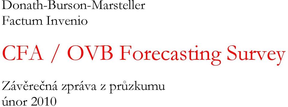 Forecasting Survey