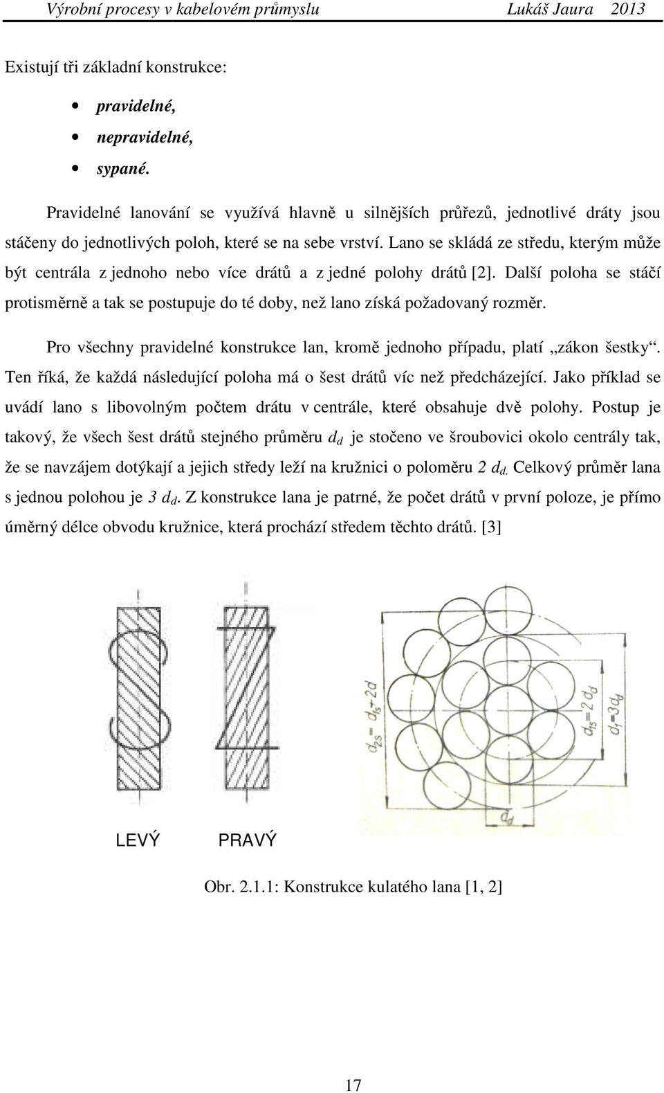 Lano se skládá ze středu, kterým může být centrála z jednoho nebo více drátů a z jedné polohy drátů [2].