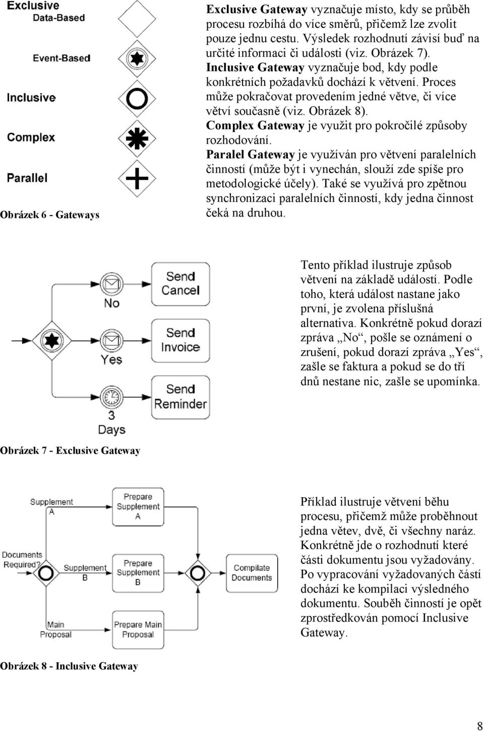 Proces může pokračovat provedením jedné větve, či více větví současně (viz. Obrázek 8). Complex Gateway je využit pro pokročilé způsoby rozhodování.