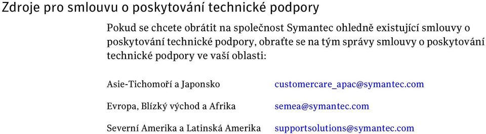 poskytování technické podpory ve vaší oblasti: Asie-Tichomoří a Japonsko Evropa, Blízký východ a