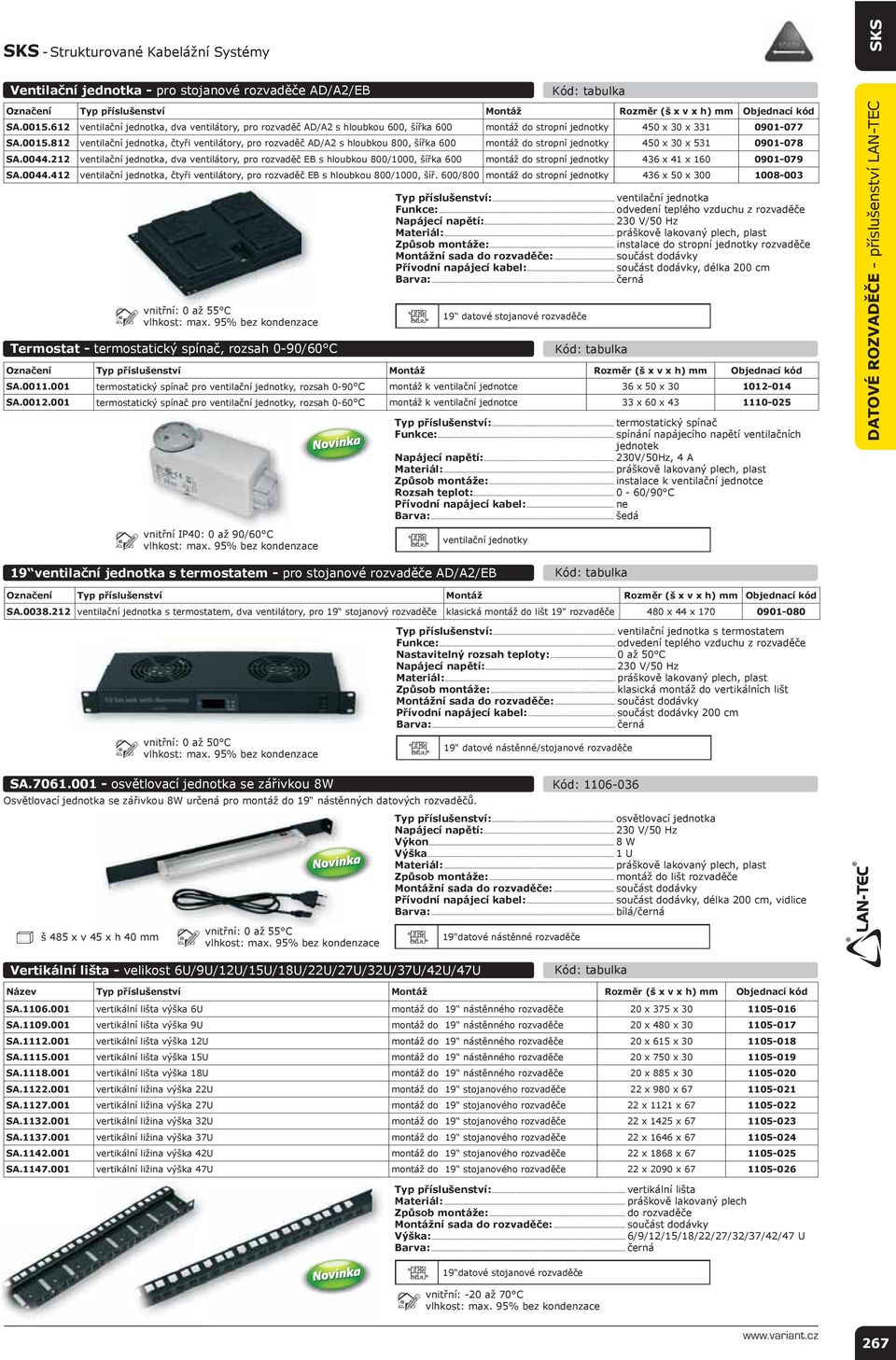 812 ventila ní jednotka, ty i ventilátory, pro rozvad AD/A2 s hloubkou 800, ší ka 600 montáž do stropní jednotky 450 x 30 x 531 0901-078 SA.0044.