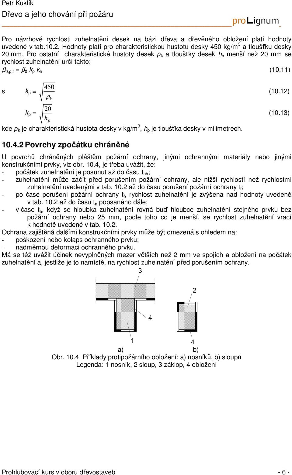 12) k ρ = 20 h p kde ρ k je charakteristická hustota desky v kg/m, h p je tloušťka desky v milimetrech. (10.1) 10.4.