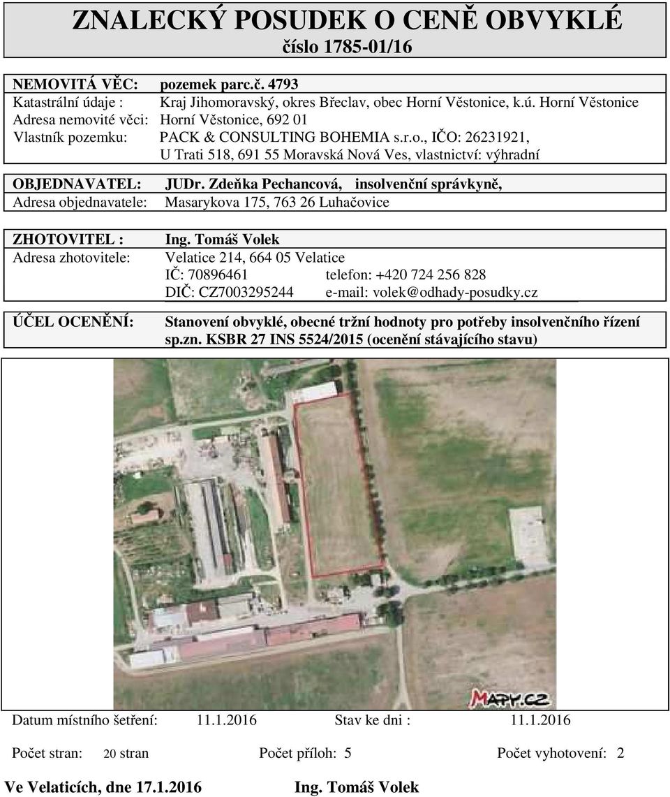 Zdeňka Pechancová, insolvenční správkyně, Masarykova 175, 763 26 Luhačovice Ing.