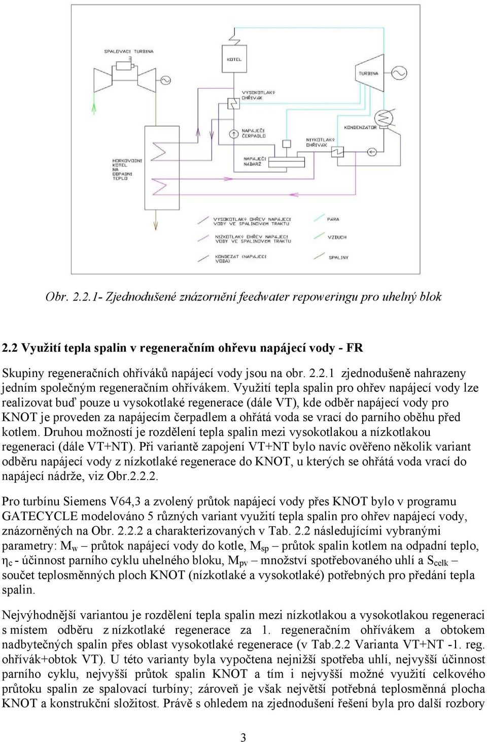 parního oběhu před kotlem. Druhou možností je rozdělení tepla spalin mezi vysokotlakou a nízkotlakou regeneraci (dále VT+NT).