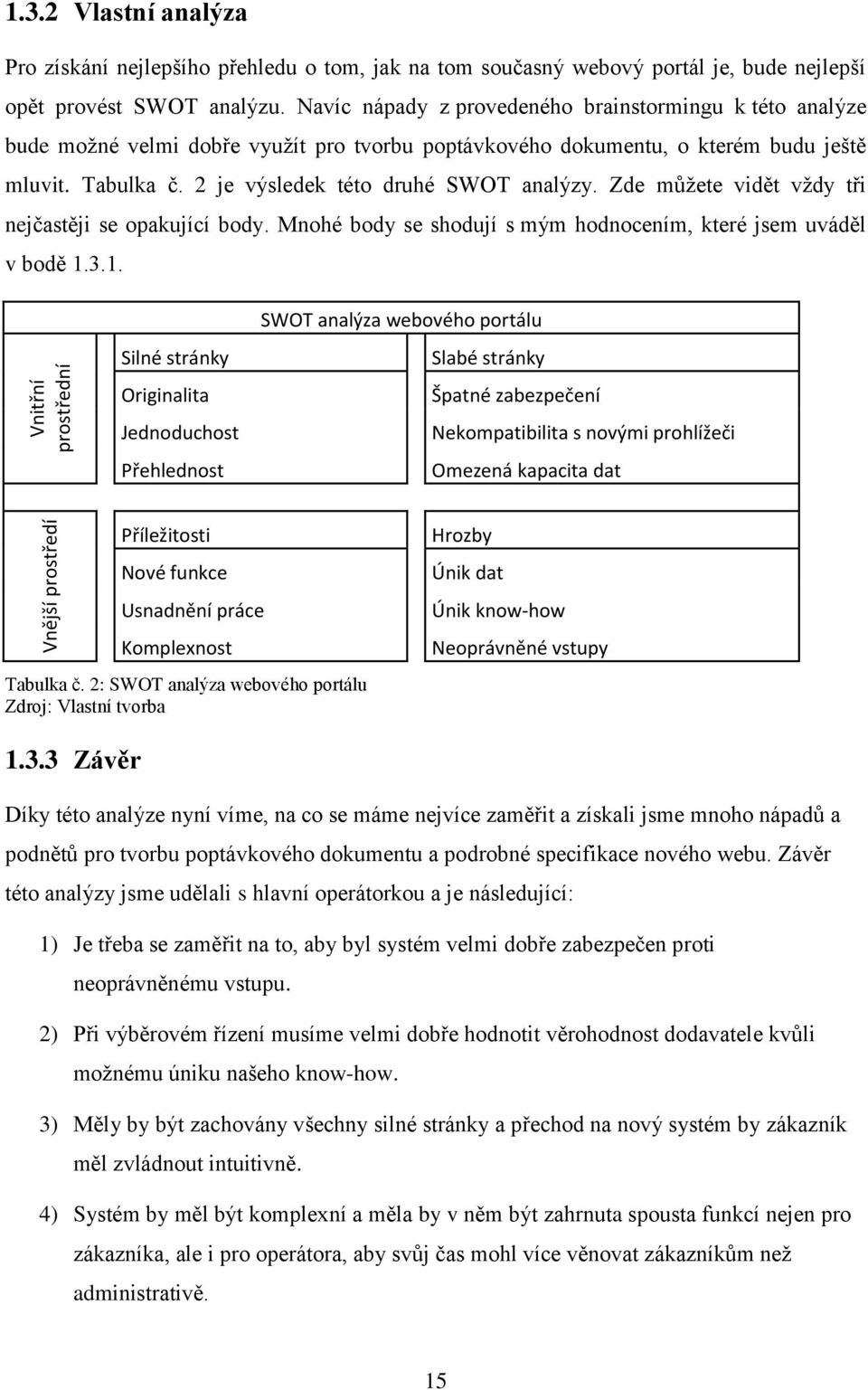 Zde můţete vidět vţdy tři nejčastěji se opakující body. Mnohé body se shodují s mým hodnocením, které jsem uváděl v bodě 1.