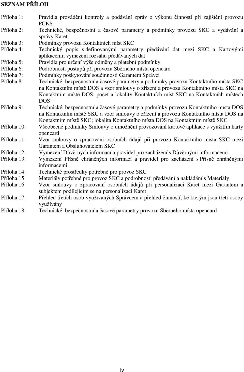 Karet Podmínky provozu Kontaktních míst SKC Technický popis s definovanými parametry předávání dat mezi SKC a Kartovými aplikacemi; vymezení rozsahu předávaných dat Pravidla pro určení výše odměny a