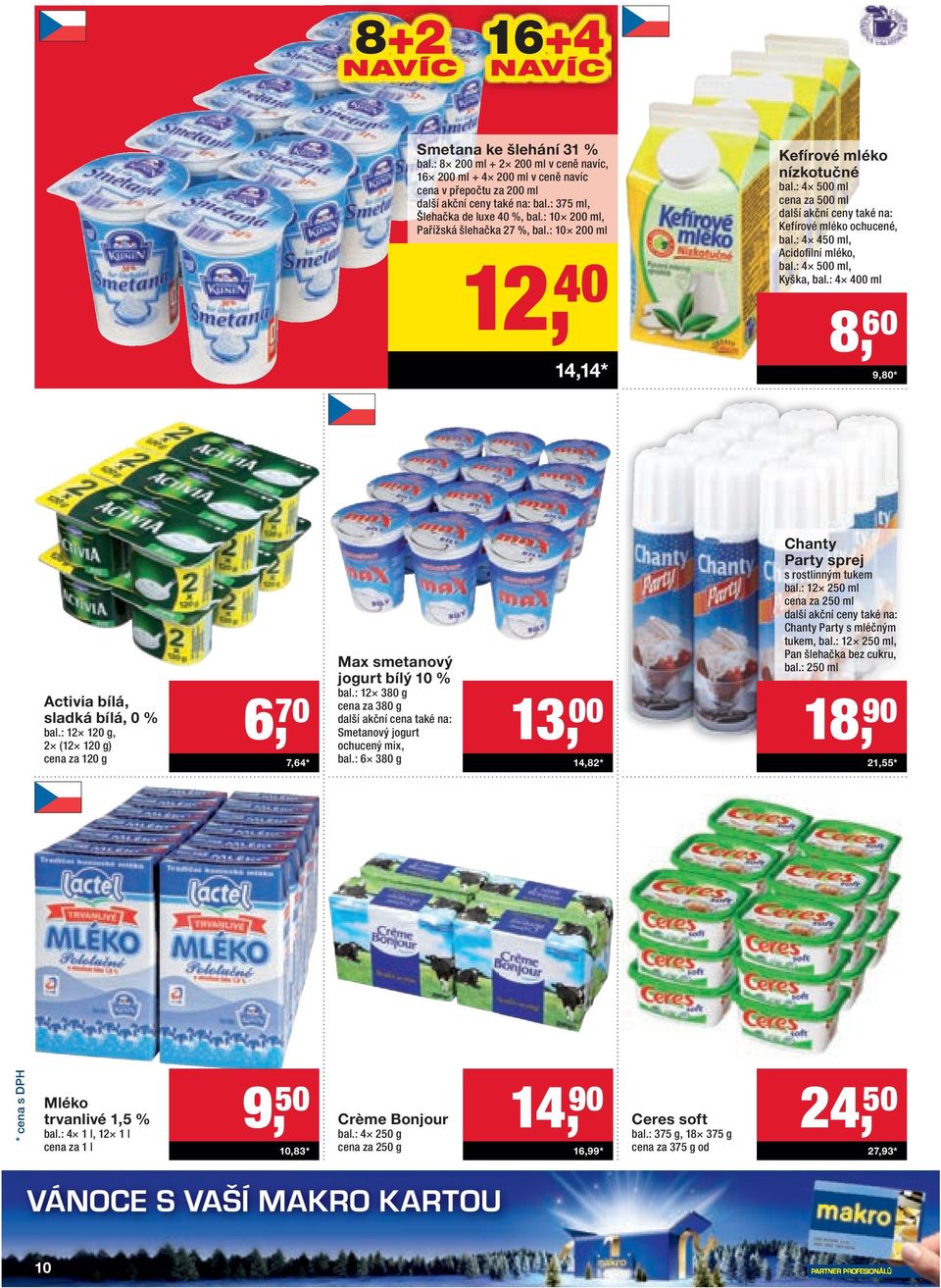 : 4 500 ml, Kyška, bal.: 4 400 ml 8, 60 9,80 * Activia bílá, sladká bílá, 0 % bal.: 12 120 g, 2 (12 120 g) cena za 120 g 6, 70 7,64 * Max smetanový jogurt bílý 10 % bal.