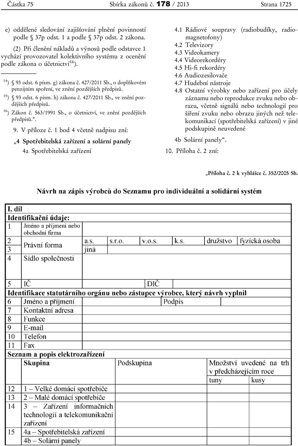 , o doplňkovém penzijním spoření, ve znění pozdějších předpisů. 15 ) 93 odst. 6 písm. h) zákona č. 427/2011 Sb., ve znění pozdějších předpisů. 16 ) Zákon č. 563/1991 Sb.