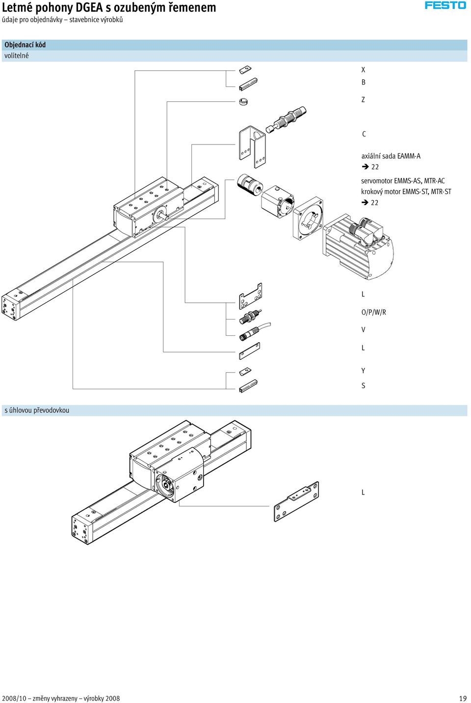 EMMS-AS, MTR-AC krokový motor EMMS-ST, MTR-ST 22 L O/P/W/R