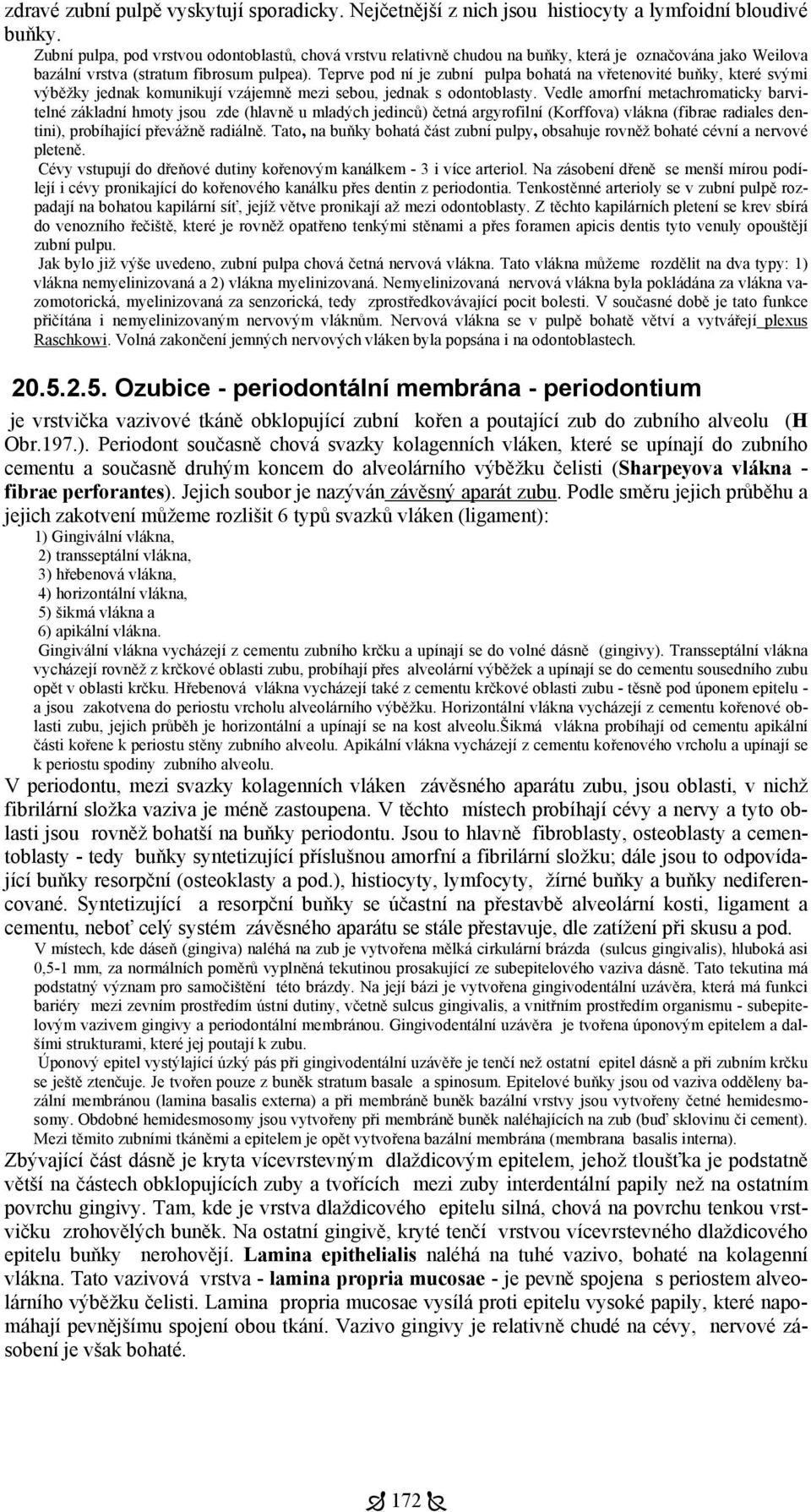 Teprve pod ní je zubní pulpa bohatá na vřetenovité buňky, které svými výběžky jednak komunikují vzájemně mezi sebou, jednak s odontoblasty.