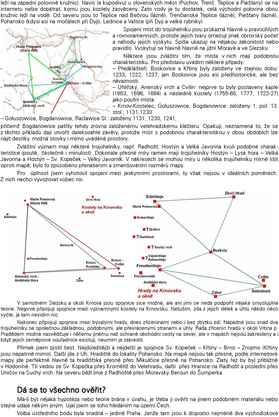 Od severu jsou to Teplice nad Bečvou (lázně), Trenčianské Teplice (lázně), Piešťany (lázně), Pohansko (kdysi asi na močálech při Dyji), Lednice a Valtice (při Dyji a velké rybníky).