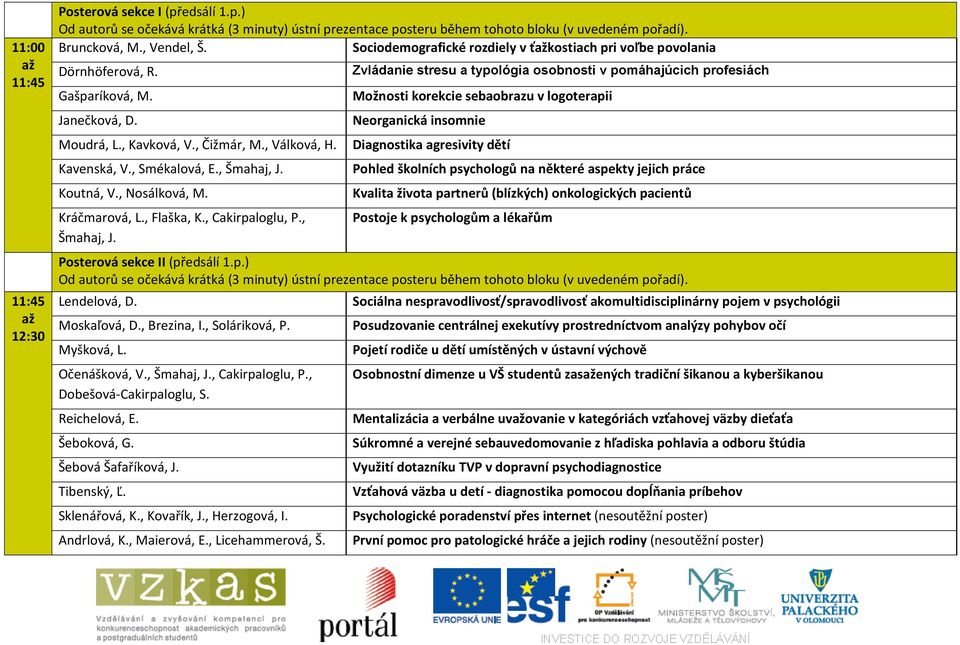 Zvládanie stresu a typológia osobnosti v pomáhajúcich profesiách Možnosti korekcie sebaobrazu v logoterapii Neorganická insomnie Moudrá, L., Kavková, V., Čižmár, M., Válková, H.