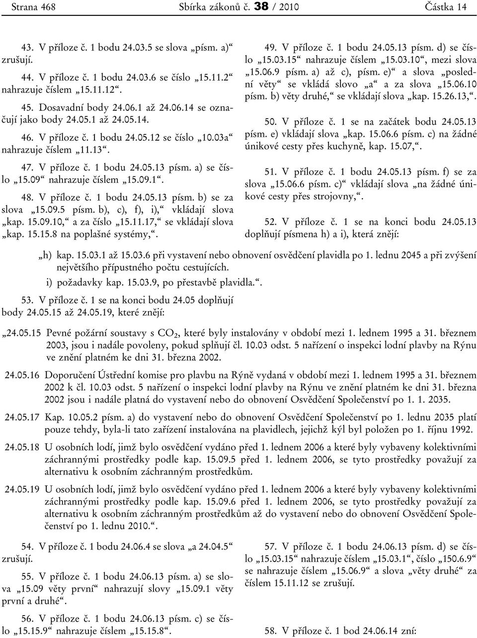 a) se číslo 15.09 nahrazuje číslem 15.09.1. 48. V příloze č. 1 bodu 24.05.13 písm. b) se za slova 15.09.5 písm. b), c), f), i), vkládají slova kap. 15.09.10, a za číslo 15.11.